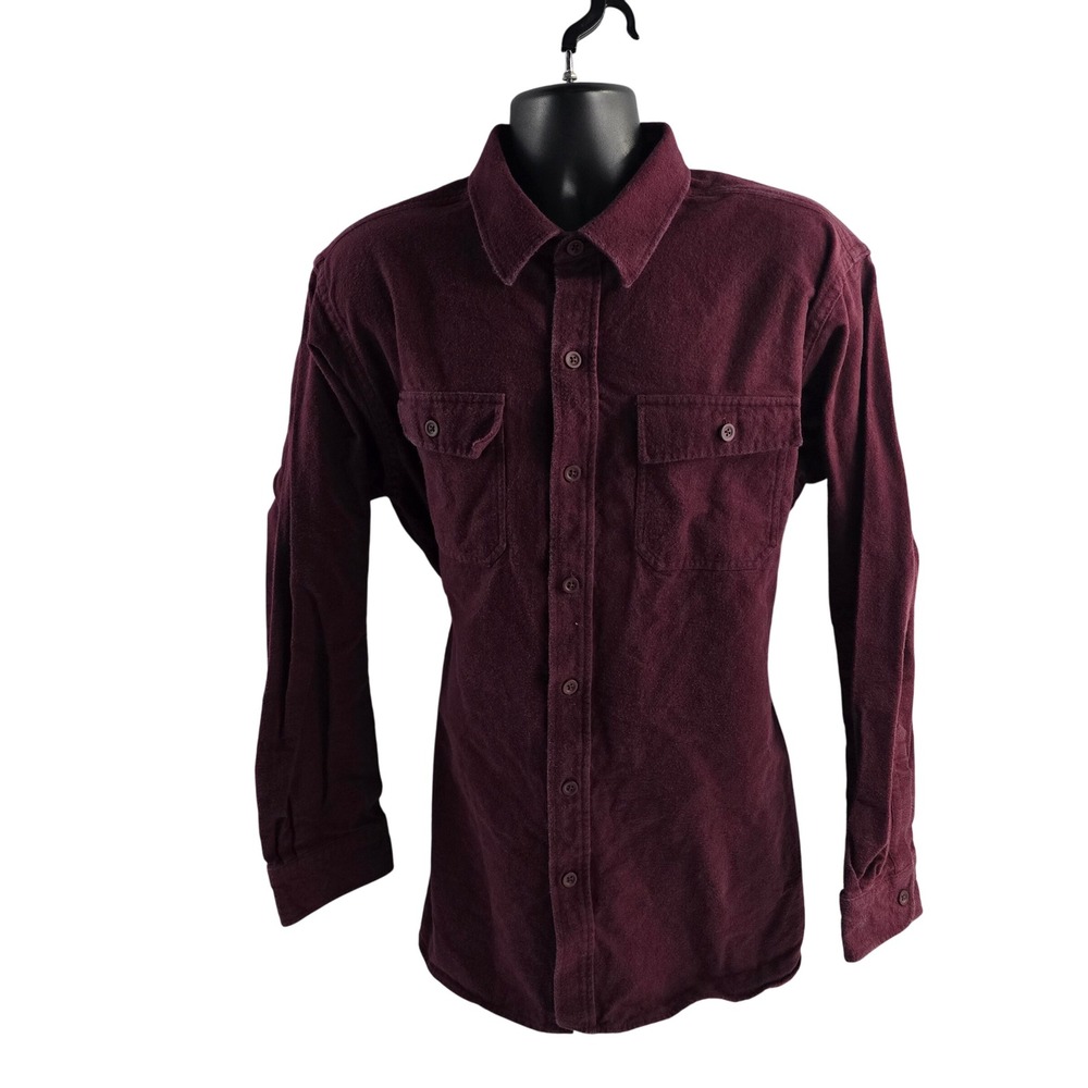 L.L.Bean Flannel Shirt Mens XL REG Burgundy Button Down Long Sleeve‎ Casual
